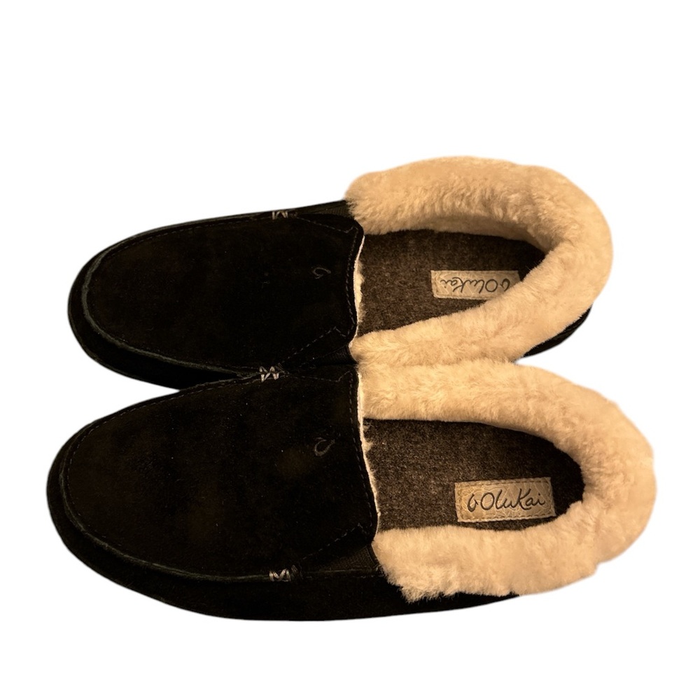 Olukai women’s black slip ons